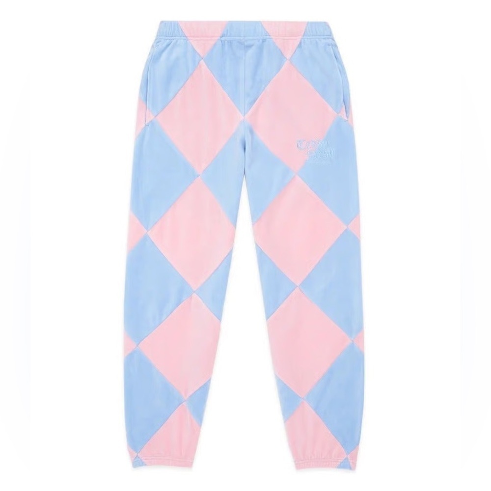 Teddy Fresh  Pastel Diamond Velour Pants Size Small